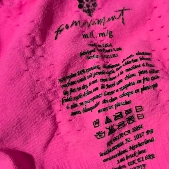 Free People FP Movement Good Karma Jumpsuit Ribbed Hot Pink Activewear M/L - Picture 3 of 11